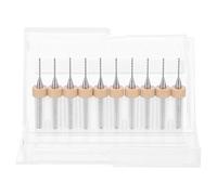 sourcing map 10pcs PCB Drill Bit Set 1/8" Shank 0.8mm Tungsten Carbide Micro Twist Drill Bits Tools for Print Circuit Board Jewelry Plastic Wood Soft Metal