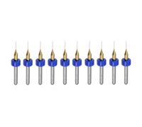 sourcing map 10pcs PCB Drill Bits 1/8" Shank 0.4mm Titanium Coated Carbide Micro Twist Mini Drill Bits Set Rotary Drilling Tool for Print Circuit Board Jewelry CNC Engraving