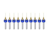 sourcing map 10pcs PCB Drill Bits 1/8" Shank 0.5mm Titanium Coated Carbide Micro Twist Mini Drill Bits Set Rotary Drilling Tool for Print Circuit Board Jewelry CNC Engraving