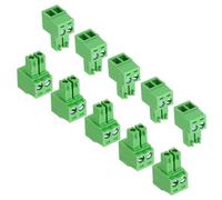 sourcing map 10Pcs PCB Terminal Block, 300V 8A Male 2 Pin 3.5mm Pitch PCB Screw Mount Terminal Block Connector for Industrial Use, Electronic Projects, Green