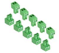 sourcing map 10Pcs PCB Terminal Block, 300V 8A Male 2 Pin 3.81mm Pitch PCB Screw Mount Terminal Block Connector for Industrial Use, Electronic Projects, Green
