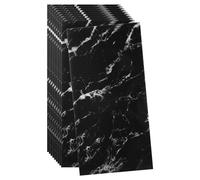 sourcing map 10pcs Peel and Stick Wall Panels 23.6" x 11.8" Skin Feel Brick Wallpapers (19.4 Sq. Ft. Coverage) Marble Tiles Adhesive Backsplash, Black with White Crack