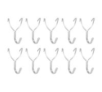 sourcing map 10Pcs Pegboard Hooks, Stainless Steel 1.4 Inch Spacing Peg Board Display Hook Metal Hanging Organizer Accessories for Garage Office Kitchen Store, Silver