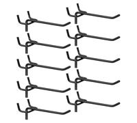 sourcing map 10pcs Pegboard Shelving Hooks 4" Stainless Steel Peg Board Display Hook Hanging Holders Wall Mount Organize Tools for Workbench Garage Kitchen Store, Black