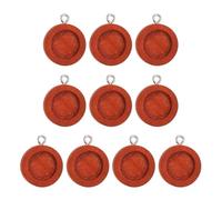 sourcing map 10pcs Pendant Trays, 30mm Round Wooden Pendant Base Cabochon Setting Blank Frame Tray Bezels for Jewelry Making DIY Crafts Photo, Red Brown