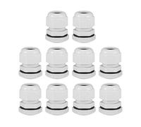 sourcing map 10Pcs PG13.5 Cable Gland 7mm-11mm Wire Hole Waterproof Nylon Joint Adjustable Locknut with Washer White