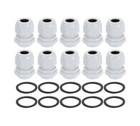 sourcing map 10Pcs PG16 Nylon Cable Glands, Waterproof Cord Grip Connector with Washer, Adjustable 10-13mm Wire Grommet Protectors with Gaskets and Locknut for Junction Box, White