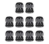 sourcing map 10Pcs PG25 Cable Gland Waterproof Plastic Joint Adjustable Locknut Black for 16mm-21mm Dia Cable Wire