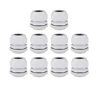 sourcing map 10Pcs PG29 Cable Gland 13mm-24mm Wire Hole Waterproof Nylon Joint Adjustable Locknut with Washer White