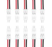 sourcing map 10Pcs PH 2.0mm 2 Pin Single Head Male Connector Plug with 22 AWG 100mm Wire Cable Female Motherboard Connector for Speakers,LED Light Strips