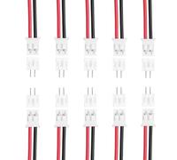 sourcing map 10Pcs PH 2.0mm 2 Pin Single Head Male Connector Plug with 24 AWG 300mm Wire Cable Female Motherboard Connector for Speakers,LED Light Strips