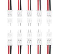 sourcing map 10Pcs PH 2.0mm 2 Pin Single Head Male Connector Plug with 26 AWG 100mm Wire Cable Female Motherboard Connector for Speakers,LED Light Strips