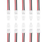 sourcing map 10Pcs PH 2.0mm 2 Pin Single Head Male Connector Plug with 26 AWG 200mm Wire Cable Female Motherboard Connector for Speakers,LED Light Strips