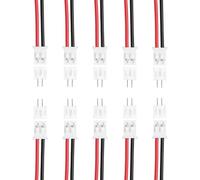 sourcing map 10Pcs PH 2.0mm 2 Pin Single Head Male Connector Plug with 26 AWG 300mm Wire Cable Female Motherboard Connector for Speakers,LED Light Strips