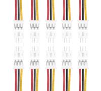 sourcing map 10Pcs PH 2.0mm 3 Pin Single Head Male Connector Plug with 26 AWG 200mm Wire Cable Female Motherboard Connector for Speakers,LED Light Strips