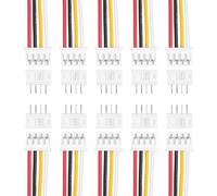 sourcing map 10Pcs PH 2.0mm 4 Pin Single Head Male Connector Plug with 26 AWG 200mm Wire Cable Female Motherboard Connector for Speakers,LED Light Strips