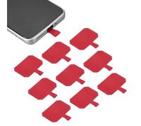 sourcing map 10pcs Phone Tether Tab, Universal Phone Lanyard Patch Octagonal Cell Phones Strap Replacement Part for Most Smartphone Cases, Red