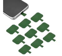 sourcing map 10pcs Phone Tether Tab, Universal Phone Lanyard Patch Octagonal Cell Phones Strap Replacement Part for Most Smartphone Cases, Dark Green