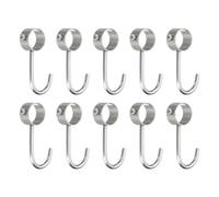 sourcing map 10Pcs Pipe Rod Hooks, Stainless Steel 22mm/0.87" Inner Dia Adjustable Rod Closet Rod Hooks Coat Hook for Wardrobe Hanging Pots, Silver