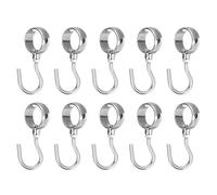 sourcing map 10Pcs Pipe Rod Hooks, Stainless Steel 25mm/0.98" Inner Dia Adjustable Direction Rod Closet Rod Hooks Coat Hook for Wardrobe Hanging Pots, Silver