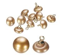 sourcing map 10pcs Plastic Buttons 0.39" (10mm) Mushroom Type Domed Round Sewing Button Craft Sewing Accessories with Gold Shank for Jacket Coat Shirt Wedding Dresses, Khaki