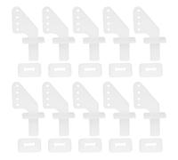 sourcing map 10Pcs Plastic Control Horns, 4 Hole 19x17mm Adjustment Needle Control Horn Rudder Angle for RC Airplane KT DIY Model Plane Parts Accessories, White