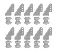 sourcing map 10Pcs Plastic Control Horns, 4 Hole Adjustment Needle Control Horn Rudder Angle with Base for RC Airplane KT DIY Model Plane Parts Accessories, Gray
