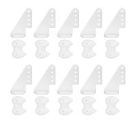 sourcing map 10Pcs Plastic Control Horns, 4 Hole Adjustment Needle Control Horn Rudder Angle with Base for RC Airplane KT DIY Model Plane Parts Accessories, White