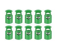sourcing map 10pcs Plastic Cord Locks Single Hole Spring Toggle Stopper Clip Elastic Clasp Lock Fastener for Drawstring, Paracord, Bags, Clothing, Gloves String Lock Replacement, Green