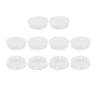 sourcing map 10Pcs Plastic Hole Plugs, 45mm(1-3/4") Flush Type Panel Plugs, Round Snap Knockout Locking Plugs for Furniture Insert End Caps Panels, White