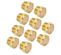 sourcing map 10PCS Pneumatic Exhaust Muffler, g 1/4" Thread Male Sintered Bronze Muffler Air Line Fittings for Pneumatic Tools and Industrial Machinery