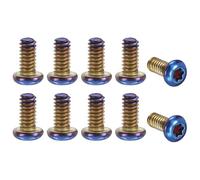sourcing map 10pcs Pocket Clip Screws T6 Torx Head 2-56UCN 4.5mm Thread Length Folding Knife Fasteners Stainless Steel Electroplated Shaft Pivot Pins Screws for Blade Fixing, Blue