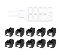 sourcing map 10pcs Port Blocker Locking RJ45 Port/Dust Blocker with Plastic Color Coded Keys,Black
