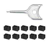 sourcing map 10pcs Port Blocker Locking SFP Port/Dust Blocker with Metal Color Coded Keys,Black