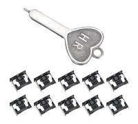sourcing map 10pcs Port Blocker Locking USB Port/Dust Metal Blocker with Coded Key,Black