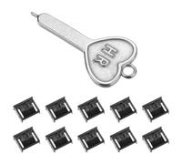 sourcing map 10pcs Port Blocker Locking USB Port/Dust PC Blocker with Coded Key,Black