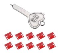 sourcing map 10pcs Port Blocker Locking USB Port/Dust PC Blocker with Coded Key,Red