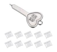 sourcing map 10pcs Port Blocker Locking USB Port/Dust PC Blocker with Coded Key,White
