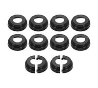 sourcing map 10Pcs Post Skirt, 3.54" Plastic Split Style Post Base Cover Trim Skirt, Round Deck Pipe Cover Decoration Brackets Fit 1.6" OD Pipe for Fence Stair Handrail Railing Porch, Black