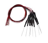 sourcing map 10pcs Prewired 0603 Red Surface Mounted Devices LED Light Emitting Diode - DC 6-18V Micro Wired Soldered Mini LED Lights with Resistor