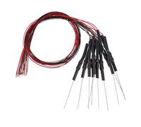 sourcing map 10pcs Prewired 0805 Emerald-Green Surface Mounted Devices LED Light Emitting Diode - DC 6-18V Micro Wired Soldered Mini LED Lights with Resistor