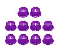 sourcing map 10pcs Purple Guitar Effect Pedal Knob, 7/16" Plastic Brass Insert Electric Guitar Knobs for Amplifier Guitar Bass Volume Control