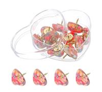 sourcing map 10Pcs Push Pins, 19mm x 17mm Heart Shape Decorative Thumb Tacks Upholstery Tacks for Cork Board Bulletin Board Wall Hangings, Multicolor/Gold