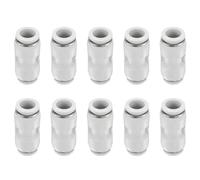 sourcing map 10pcs Push to Connect Fittings 1/2" OD x 3/8" OD Straight Pneumatic Connector Zinc Alloy Quick Connect Union Two-Way Fittings for Semi Truck Trailers Air Brake System, White