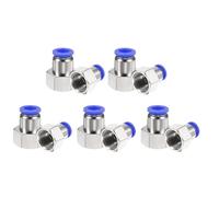 sourcing map 10pcs Push to Connect Fittings 10mm Tube OD x 1/2" NPT Thread Female Straight Pneumatic Tube Fittings PCF10-N04 Quick Connect Air Line Fittings Air Hose Fittings, Blue