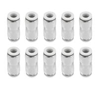 sourcing map 10pcs Push to Connect Fittings 3/8" OD x 3/8" OD Straight Pneumatic Connector Zinc Alloy Quick Connect Union Two-Way Fittings for Semi Truck Trailers Air Brake System, White
