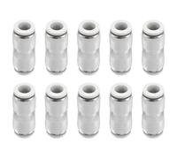 sourcing map 10pcs Push to Connect Fittings 5/16" OD x 5/16" OD Straight Pneumatic Connector Zinc Alloy Quick Connect Union Two-Way Fittings for Semi Truck Trailers Air Brake System, White