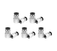 sourcing map 10pcs Push to Connect Fittings 8mm Tube OD x 1/4" NPT Thread Female Straight Pneumatic Tube Fittings PCF8-N02 Quick Connect Air Line Fittings Air Hose Fittings, Black