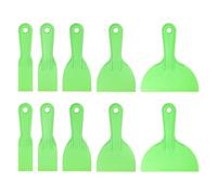sourcing map 10pcs Putty Scraper Set Plastic Flexible Putty Knives Disposable Paint Spreader Cleaner Tool for Spackling, Patching Painting Repairing, Green