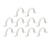 Sourcing Map 10Pcs PVC Pipe Clips, Light Grey, 50mm, 2.5mm Aperture, Double Hole Design, Easy to Use, Fixes PVC Pipes, Conduits, Cables, Wires, Cords, Prevents Leaks & Damage
